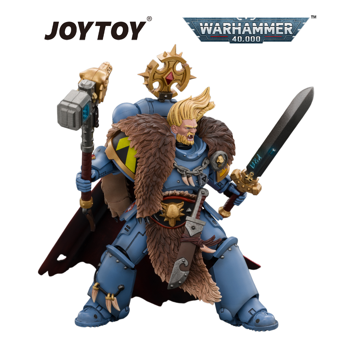JOYTOY Warhammer 40,000 - Space Wolves, Wolf Guard Battle Leader (1/18 Scale) – product image 1